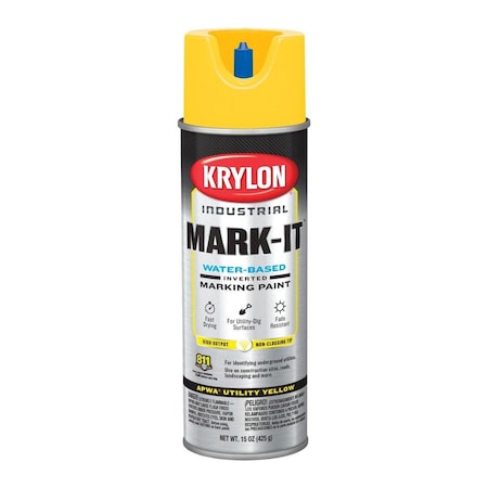 Krylon Mark-It Industrial WB APWA Utility Yellow Inverted Marking Paint 731708